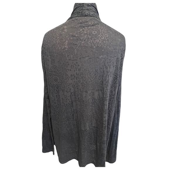 Athleta Open Cardigan Womens Medium Dusty Blue Paisley Burnout Draped Topper - Picture 3 of 7